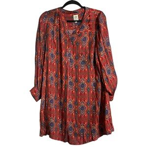 Anthropologie TINY Rosemary Tunic Red Motif Dress
Size Small